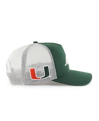 '47 Brand Men's and Women's Green Miami Hurricanes Contemporary Basics Foundation Trucker Hitch Adjustable Hat