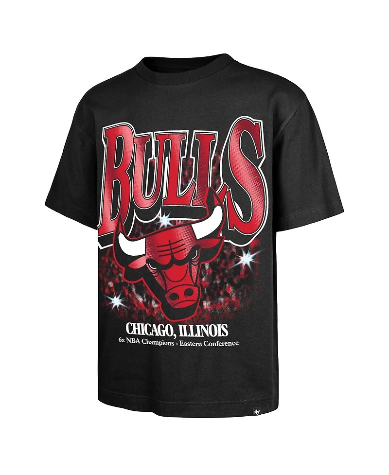 '47 Brand Men's Black Chicago Bulls Past Champs Collection Flashbulb Foundation T-Shirt