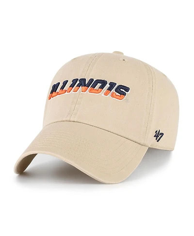 '47 Brand Men's Khaki Illinois Fighting Illini Clean Up Adjustable Hat