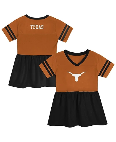 Outerstuff Girls Preschool Texas Orange/Black Longhorns Stadium Lights Fashion Jersey Dress