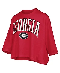Pressbox Women's Red Georgia Bulldogs Midi Arch Over Logo Oversized T-Shirt