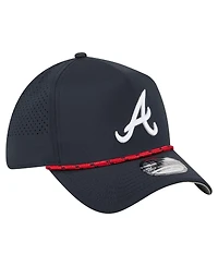 New Era Men's Navy Atlanta Braves 39THIRTY A-Frame Perforated Flex Hat