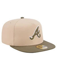 New Era Men's Light Beige/Olive Atlanta Braves Two-Tone Color Pack A-Frame 59FIFTY Fitted Hat
