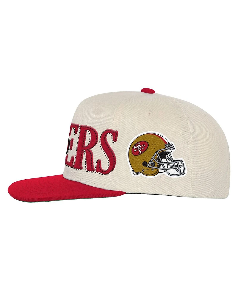 Mitchell & Ness Big Boys and Girls Cream/Scarlet San Francisco 49ers Across the Board Vintage Snapback Hat