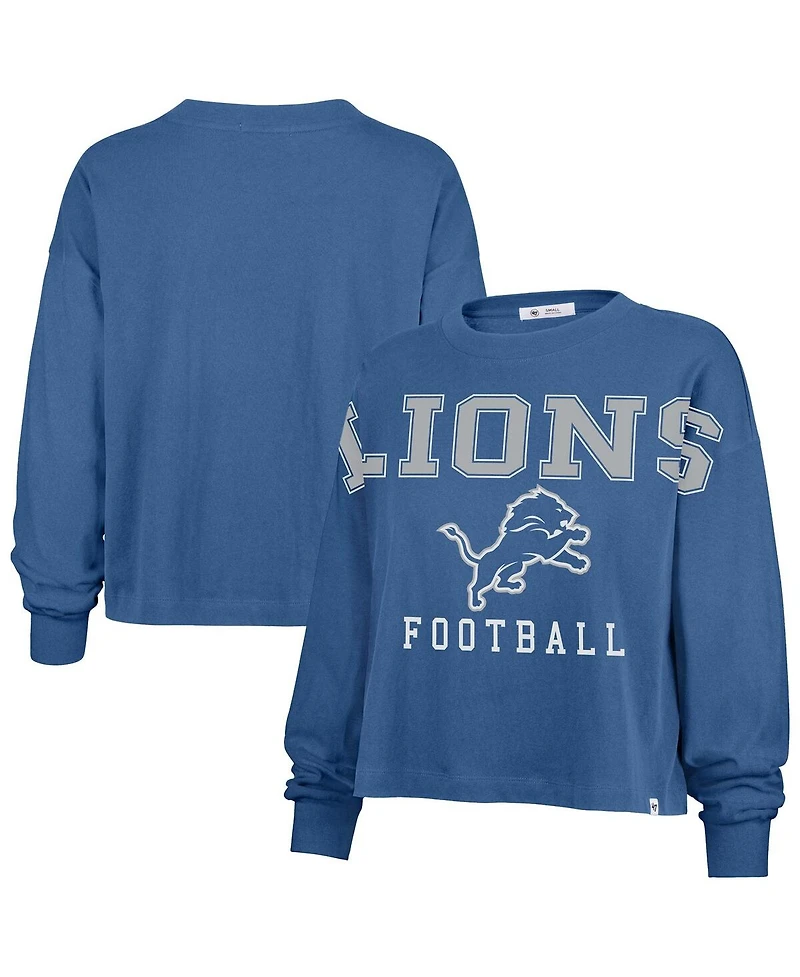 '47 Brand Women's Blue Detroit Lions Outreach City Oversized Long Sleeve T-Shirt