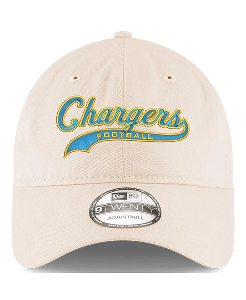 New Era Men's Cream Los Angeles Chargers Charger Power 9TWENTY Adjustable Hat