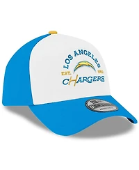 New Era Men's White/Powder Blue Los Angeles Chargers Charger Power A-Frame 9FORTY Adjustable Hat