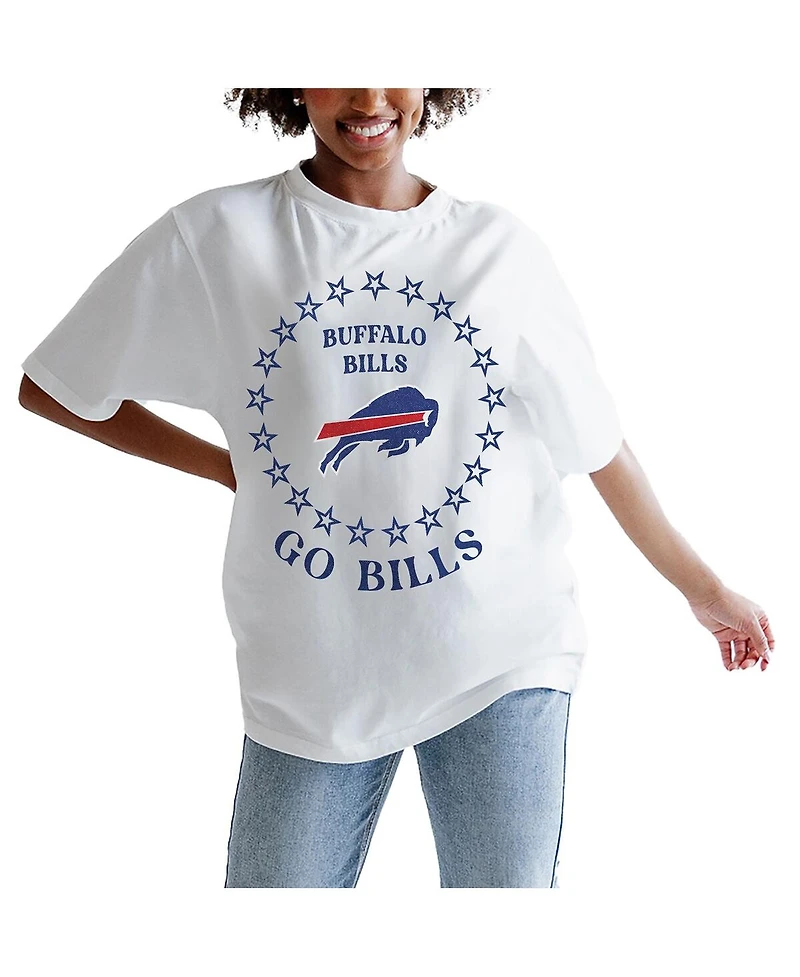 Gameday Couture Women's White Buffalo Bills On Point Oversized Slogan T-Shirt