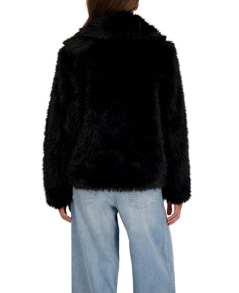 Sebby Collection Women's Long Hair Faux Fur Jacket