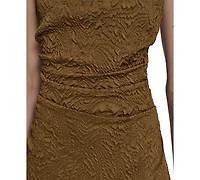 Vince Camuto Novelty Knit High Cowl Neck Ruche Waist Bodycon Dress