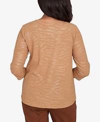 Alfred Dunner Petite Shimmer Jacquard Top