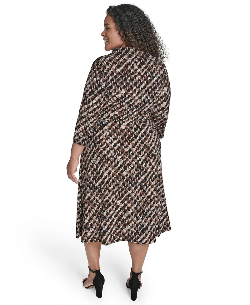 Jessica Howard Plus Faux Wrap Midi Dress