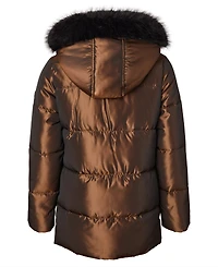 Kensie Girl Big Girls Iridescent Hooded Puffer Jacket