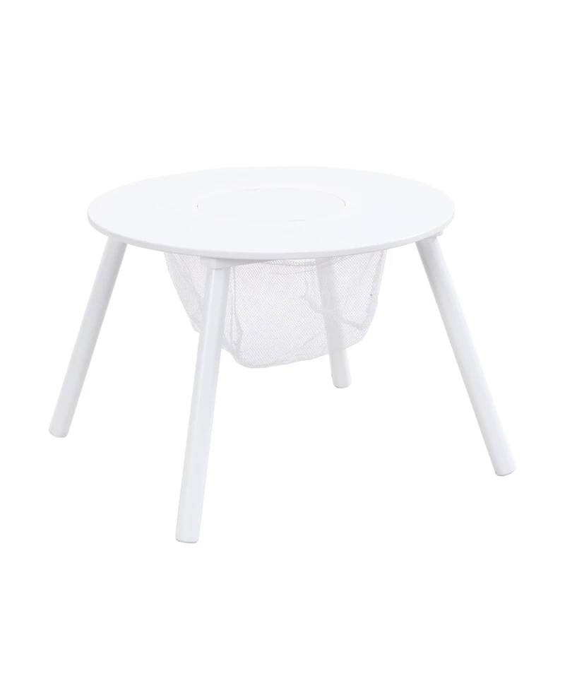 Jujabu 5-Piece White Wood Children's Panel Table with 4 Chairs, Suitable for kids