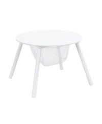 Jujabu 5-Piece White Wood Children's Panel Table with 4 Chairs, Suitable for kids