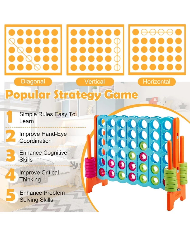 Akiudex Jumbo 4-to-Score Connect Game Set for Kids and Adults