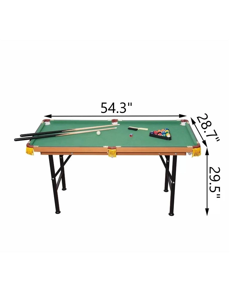 Slickblue Fleece Top Pool Table Set with Balls, Cues, and Rack for Home Game Room