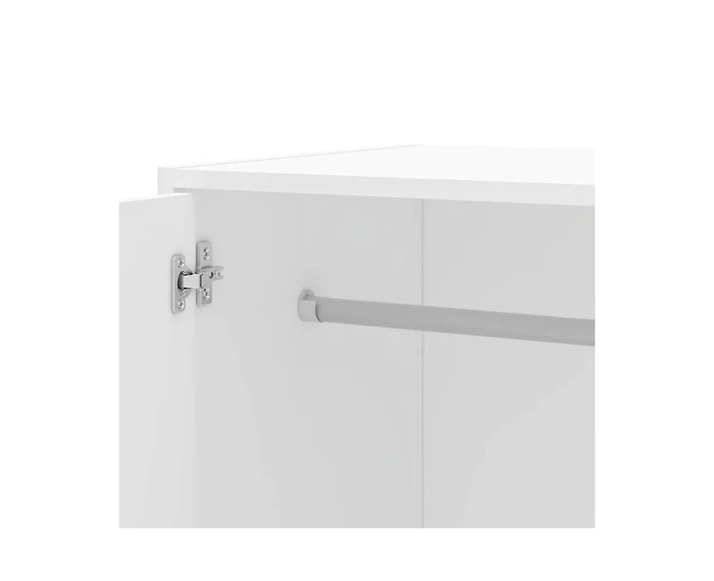 Slickblue Modern 2-Door Wardrobe Armoire Cabinet with Clothes Hanging Rod for Bedroom