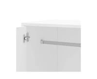 Slickblue Modern 2-Door Wardrobe Armoire Cabinet with Clothes Hanging Rod for Bedroom