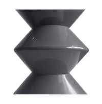 LeisureMod Aura Modern Plastic Side End Table, Indoor/Outdoor Use, Grey