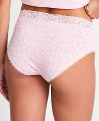 State of Day Women's Cotton Blend Lace-Trim Hipster Underwear, Created for Macy's
