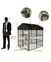 Bingopaw Waterproof Dog Kennel Outdoor Dog Playpen Enclosure with Roof,50x47.2x64.9''