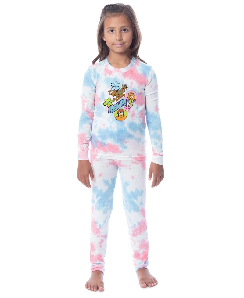 Scooby-Doo Girls' Relp! Daphne Velma Character 2PC Kids Tie-Dye Pajama Set