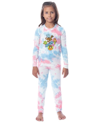 Scooby-Doo Girls' Relp! Daphne Velma Character 2PC Kids Tie-Dye Pajama Set