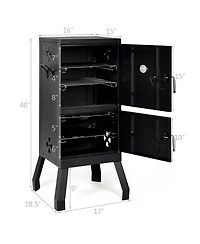 Costway Vertical Charcoal Smoker Bbq Barbecue Grill w/ Temperature Gauge Outdoor