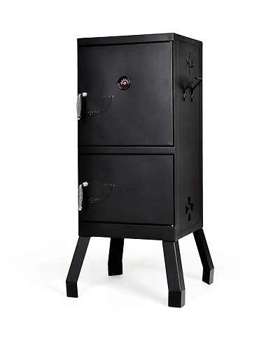 Costway Vertical Charcoal Smoker Bbq Barbecue Grill w/ Temperature Gauge Outdoor