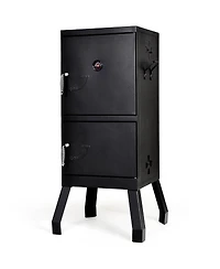 Costway Vertical Charcoal Smoker Bbq Barbecue Grill w/ Temperature Gauge Outdoor