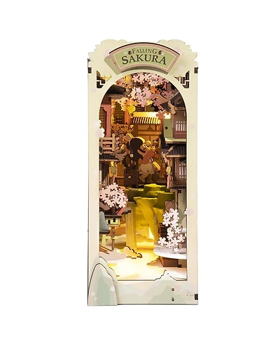 Robotime 3D Jigsaw Puzzle Diy Book Nook Kit,Diy Dollhouse Bookend Stand Diy Bookshelf Insert Decor Gift for Teen Adults, 4.3"7.5"9.8"
