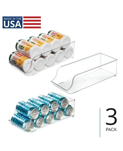 iDesign Stackable Soda Can Dispenser, Set of 3, Clear, Made in Usa