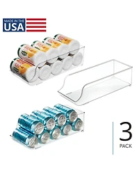 iDesign Stackable Soda Can Dispenser, Set of 3, Clear, Made in Usa