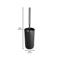 iDesign Stainless Steel Toilet Brush and Holder for Bathroom - Matte Black