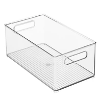 iDesign Plastic Stackable Fridge Bin with Handles, Set of 4, Clear, Made in Usa
