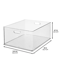 iDesign Plastic Pantry Storage Bin with Handles - Set of 3 - Clear