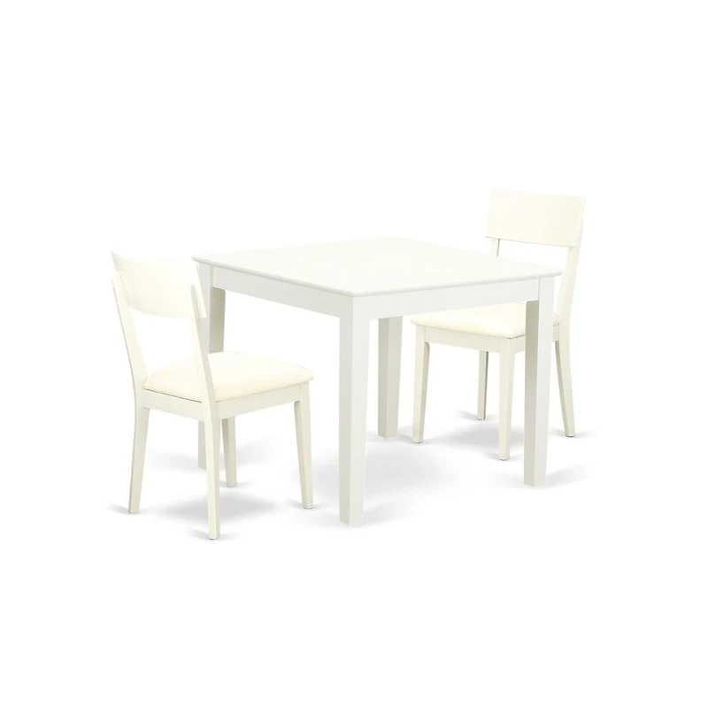 East West Furniture Dining Room Set Linen White