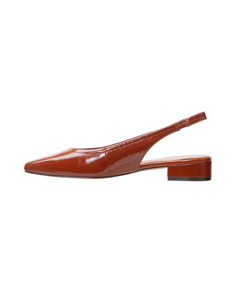 Cielo | Leather Low Block Heel Slingback Pumps