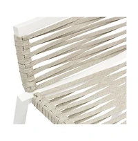 Meridian Furniture Maldives Cream Rope Fabric Outdoor Patio Barstool, Set of 2