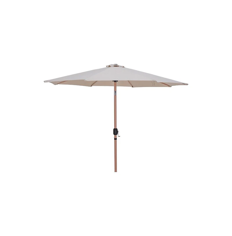 Meridian Furniture Fiji Beige Fabric / Matte White Aluminum Patio Umbrella with Base Sets