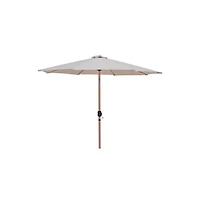 Meridian Furniture Fiji Beige Fabric / Matte White Aluminum Patio Umbrella with Base Sets