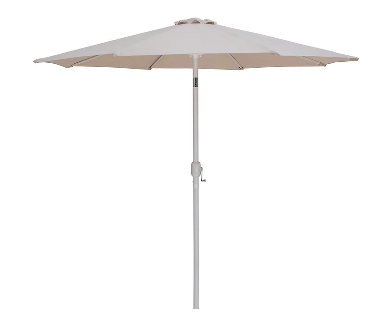 Meridian Furniture Fiji Beige Fabric / Matte Aluminum Patio Umbrella with Base Sets