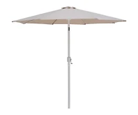 Meridian Furniture Fiji Beige Fabric / Matte Aluminum Patio Umbrella with Base Sets