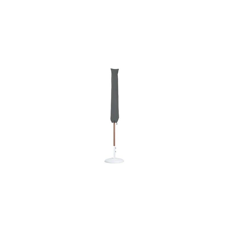 Meridian Furniture Fiji Beige Fabric / Matte White Aluminum Patio Umbrella with Base Sets