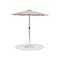 Meridian Furniture Fiji Beige Fabric / Matte White Aluminum Patio Umbrella with Base Sets