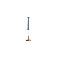 Meridian Furniture Fiji Beige Fabric / Teak Aluminum Patio Umbrella with Base Sets