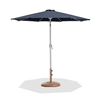 Meridian Furniture Fiji Fabric / Teak Aluminum Patio Umbrella with Base Sets