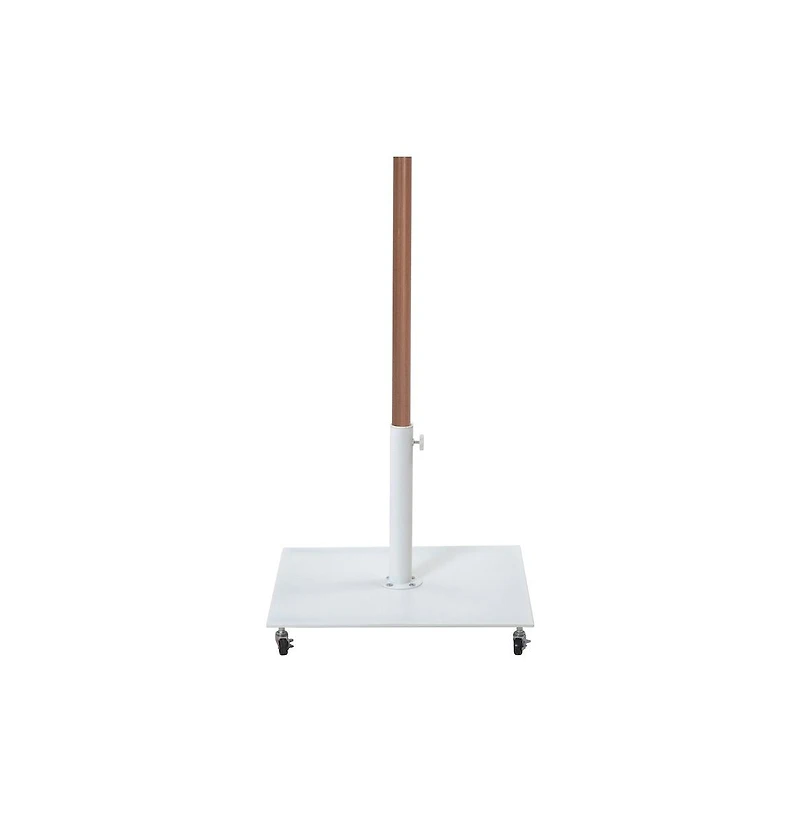 Meridian Furniture Amalfi Navy With Cream Piping / Matte Metal Patio Umbrella with Base Sets