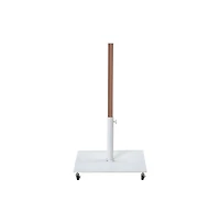 Meridian Furniture Amalfi Navy With Cream Piping / Matte Metal Patio Umbrella with Base Sets